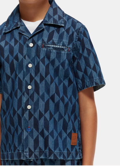 Scotch &amp; Soda Boys Lightweight Denim Shirt - Indigo