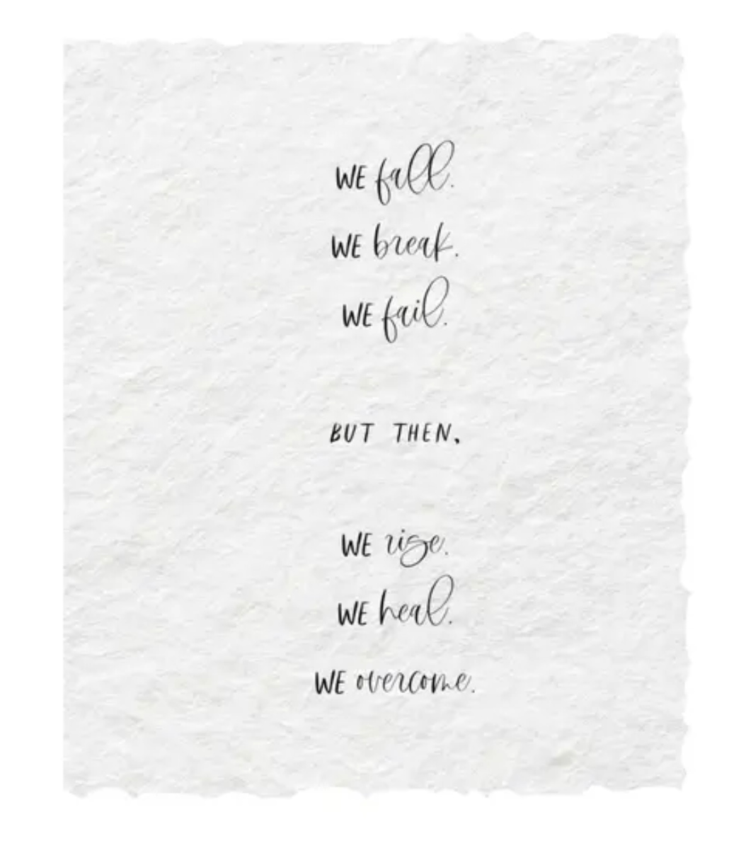 Paper Baristas Flat Greeting Card- We Fall We Rise