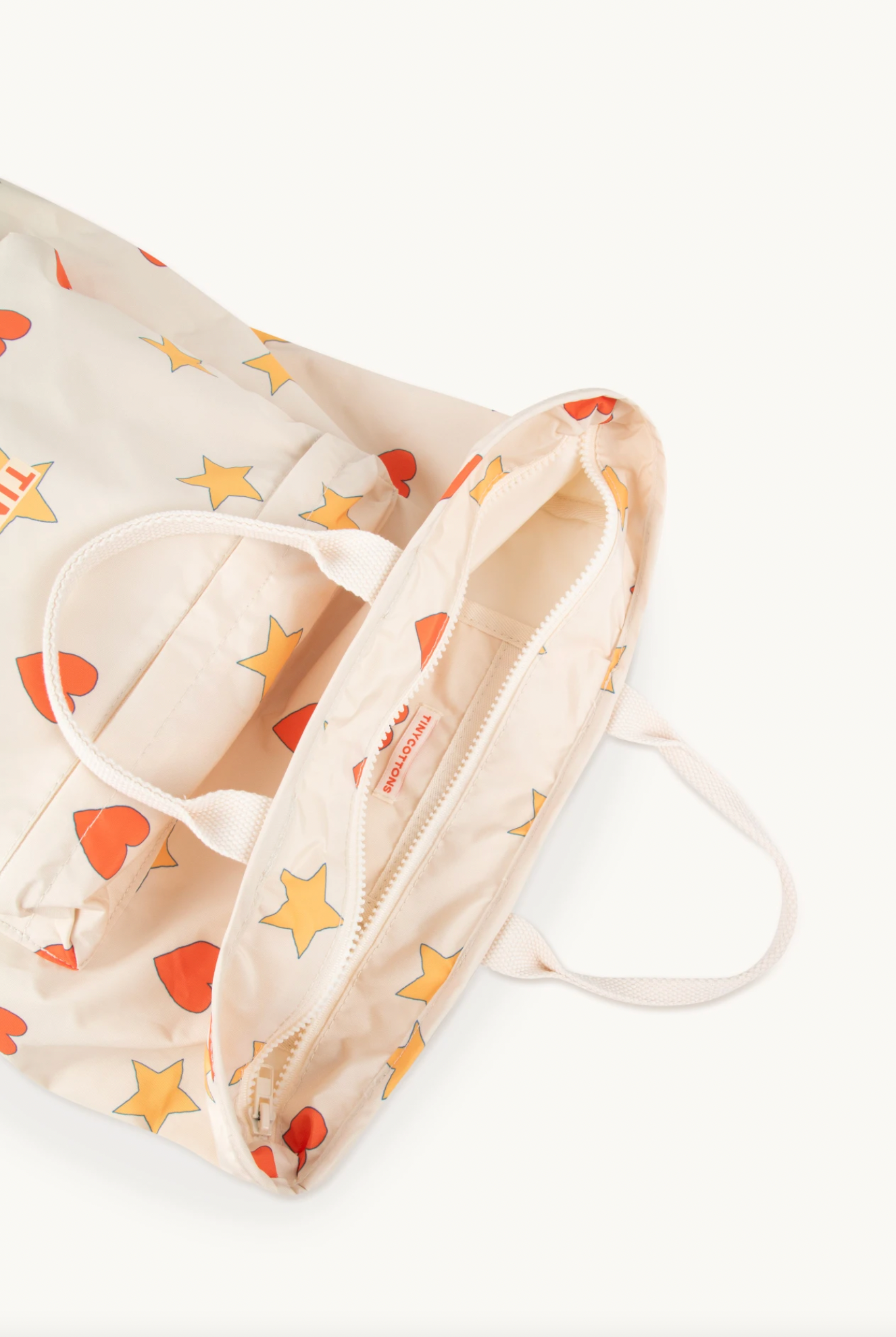 Tiny Cottons Hearts Stars Totepack - Light Cream