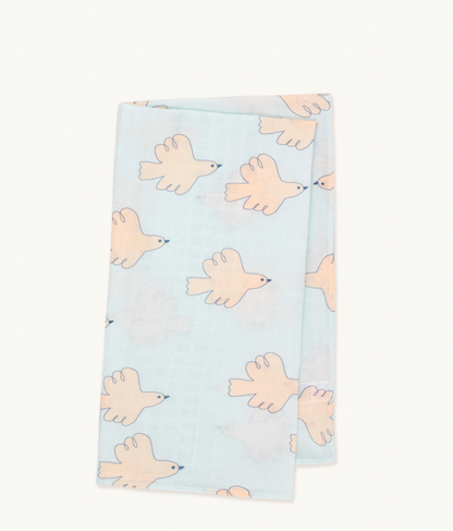 Tiny Cottons Doves Swaddle - Pastel Blue