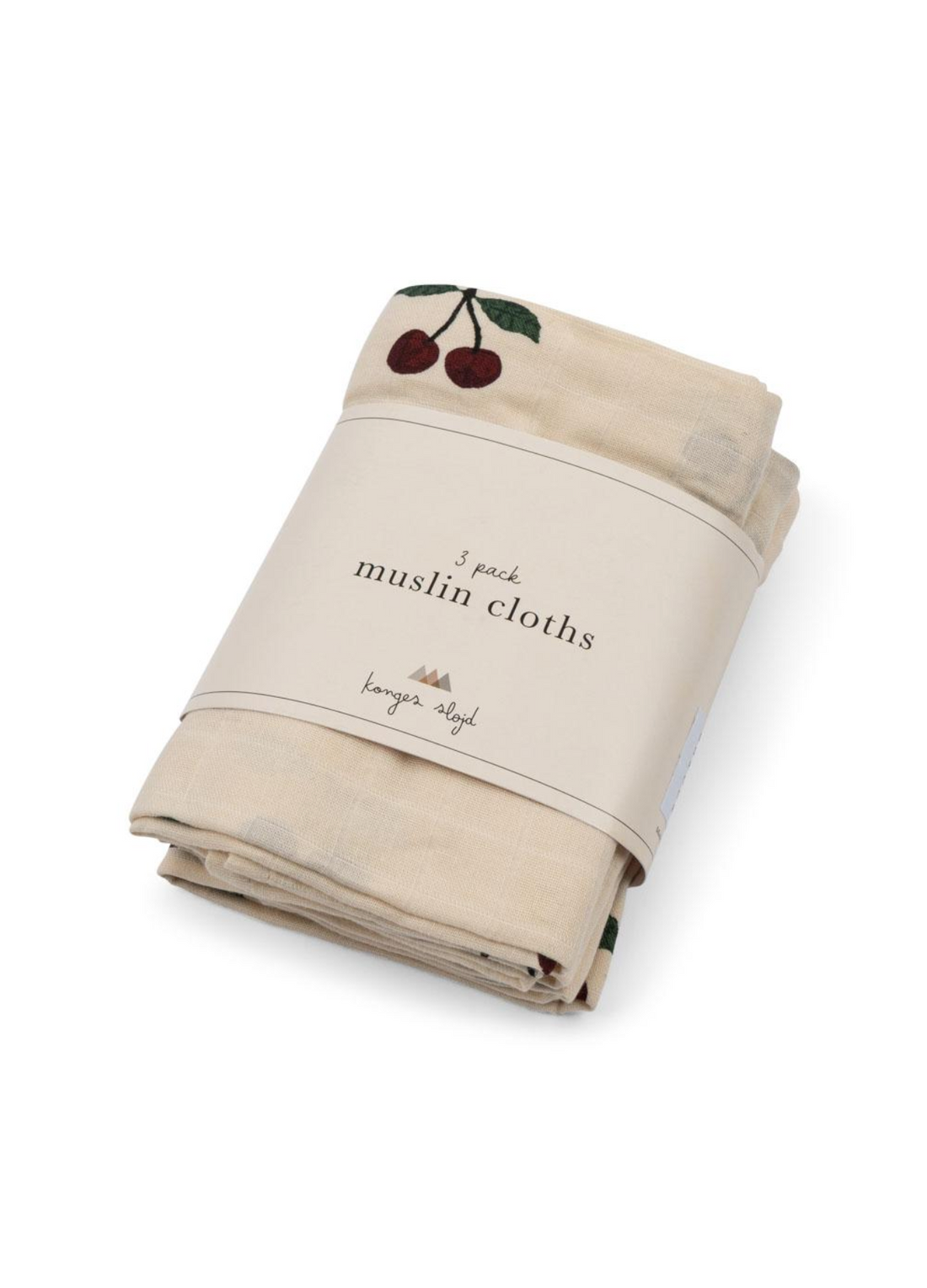 Konges Sløjd 3 Pack Muslin Cloth GOTS - Ma Grande Cerise