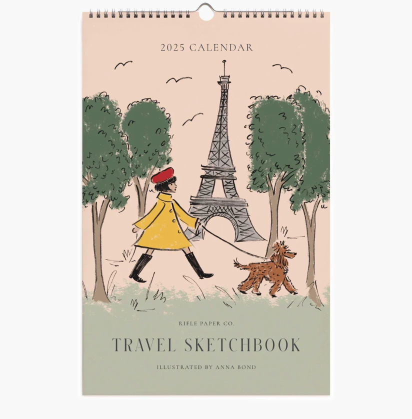 Rifle Paper Co. 2025 Travel Sketchbook Wall Calendar