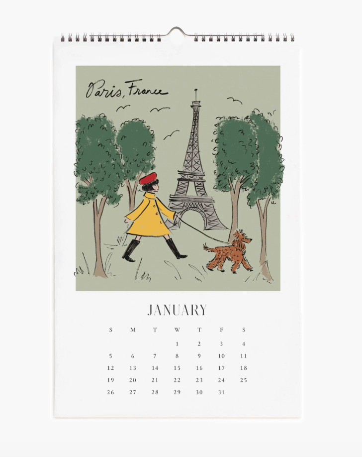 Rifle Paper Co. 2025 Travel Sketchbook Wall Calendar