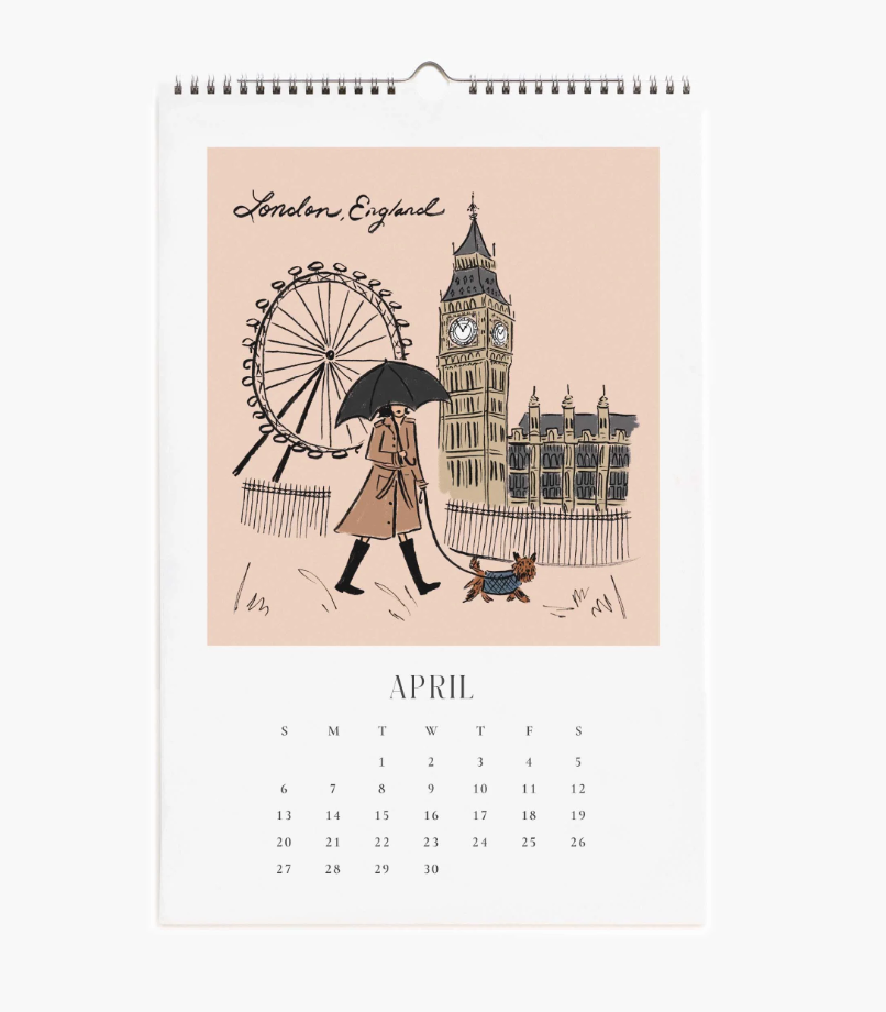 Rifle Paper Co. 2025 Travel Sketchbook Wall Calendar