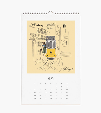 Rifle Paper Co. 2025 Travel Sketchbook Wall Calendar