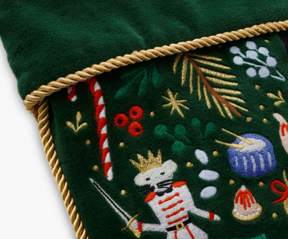 Rifle Paper Co. Nutcracker Embroidered Stocking