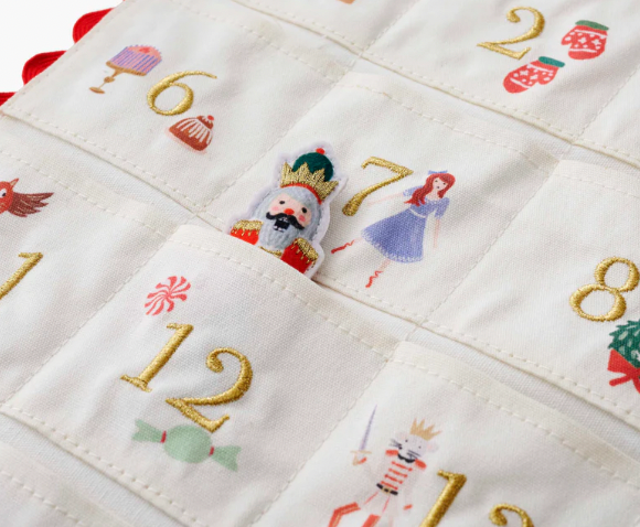 Rifle Paper Co. Nutcracker Embroidered Hanging Advent Calendar