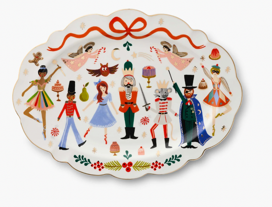 Rifle Paper Co. Nutcracker Large Porcelain Serving Platter