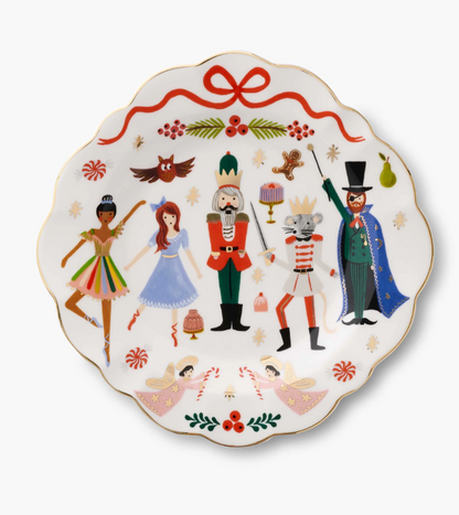 Rifle Paper Co. Nutcracker Porcelain Dessert Plate Set