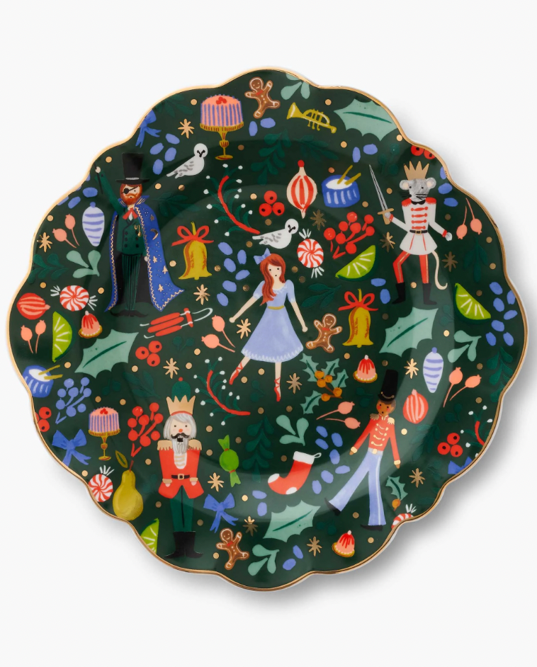 Rifle Paper Co. Nutcracker Porcelain Dessert Plate Set