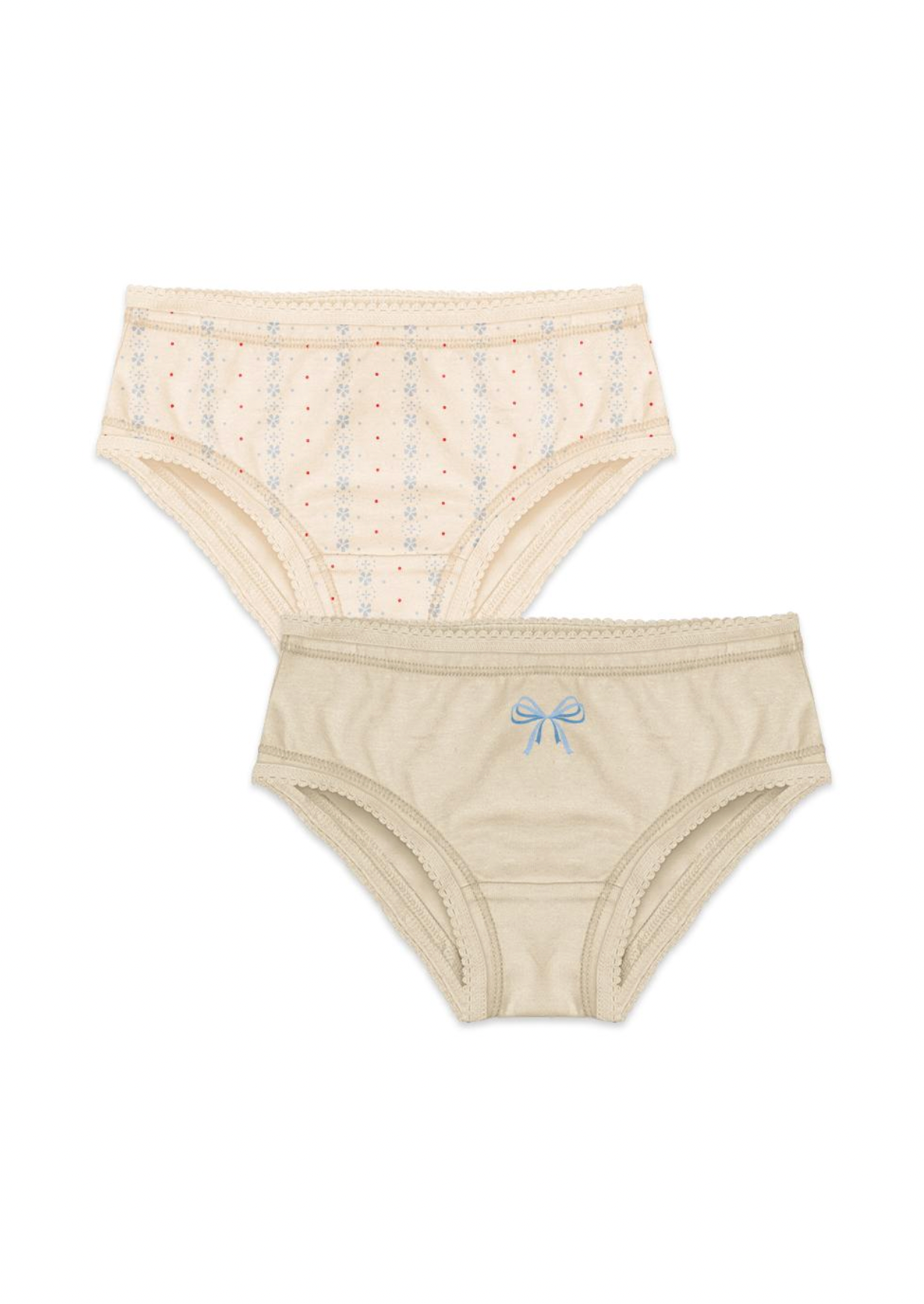 Konges Sløjd Basic 2 Pack Girl Underwearpants GOTS - Fete De Fleur/Seedpearl