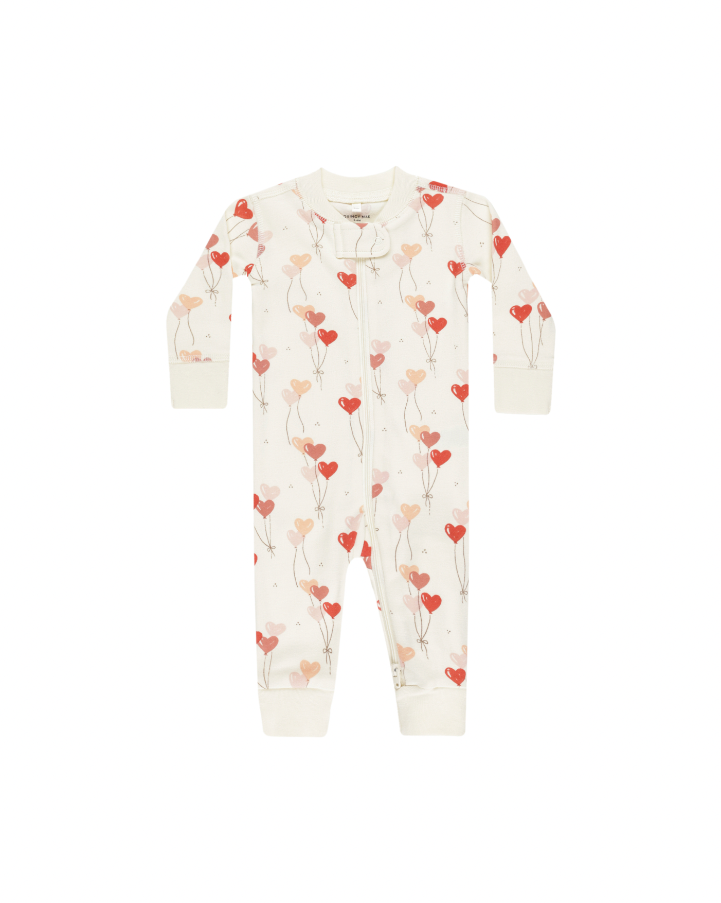 Quincy Mae Zip Long Sleeve Sleeper - Heart Balloons