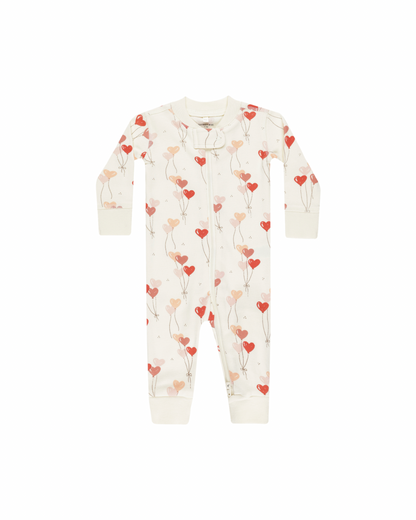 Quincy Mae Zip Long Sleeve Sleeper - Heart Balloons