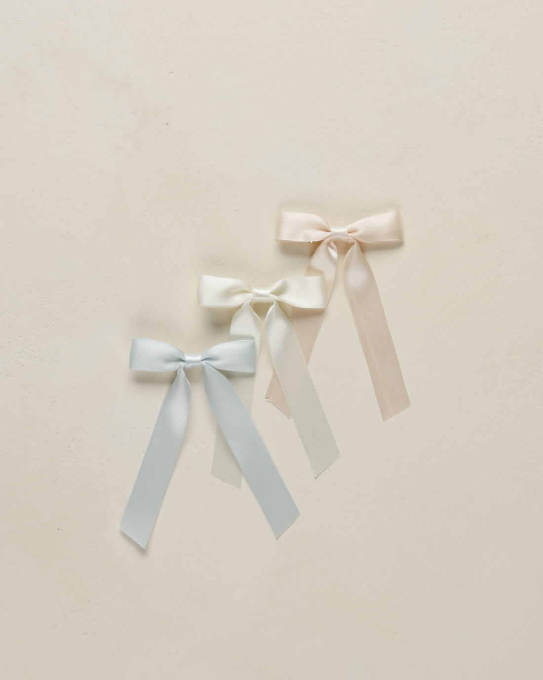 Noralee Satin Ribbon Bow - Blush, Ivory, Powder Blue