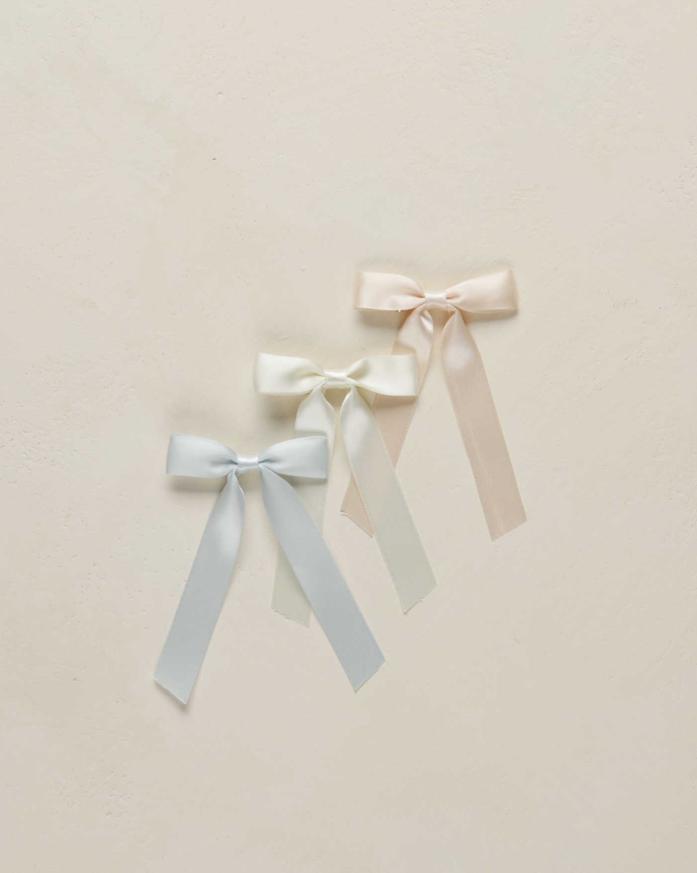 Noralee Satin Ribbon Bow - Blush, Ivory, Powder Blue