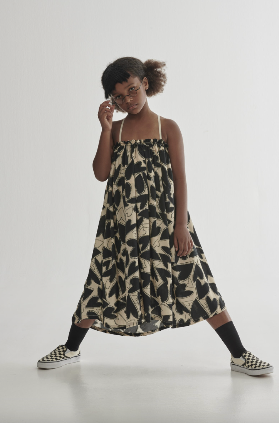 Little Creative Factory Chaotic Love Sundress - Black &amp; Cream