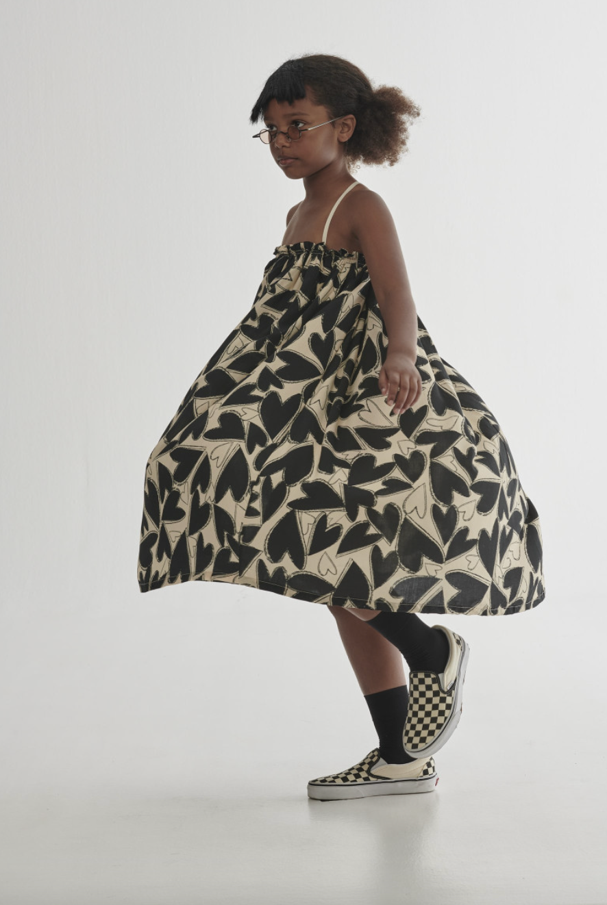 Little Creative Factory Chaotic Love Sundress - Black &amp; Cream