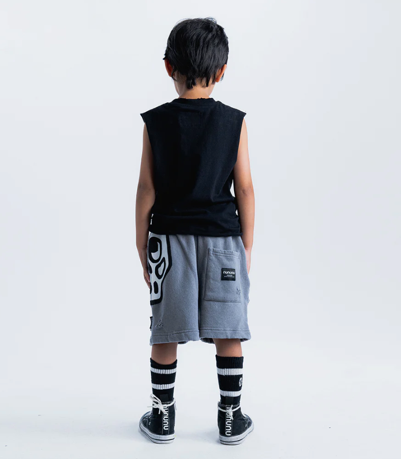 Nununu Silou Skull Sweatshorts - Concrete