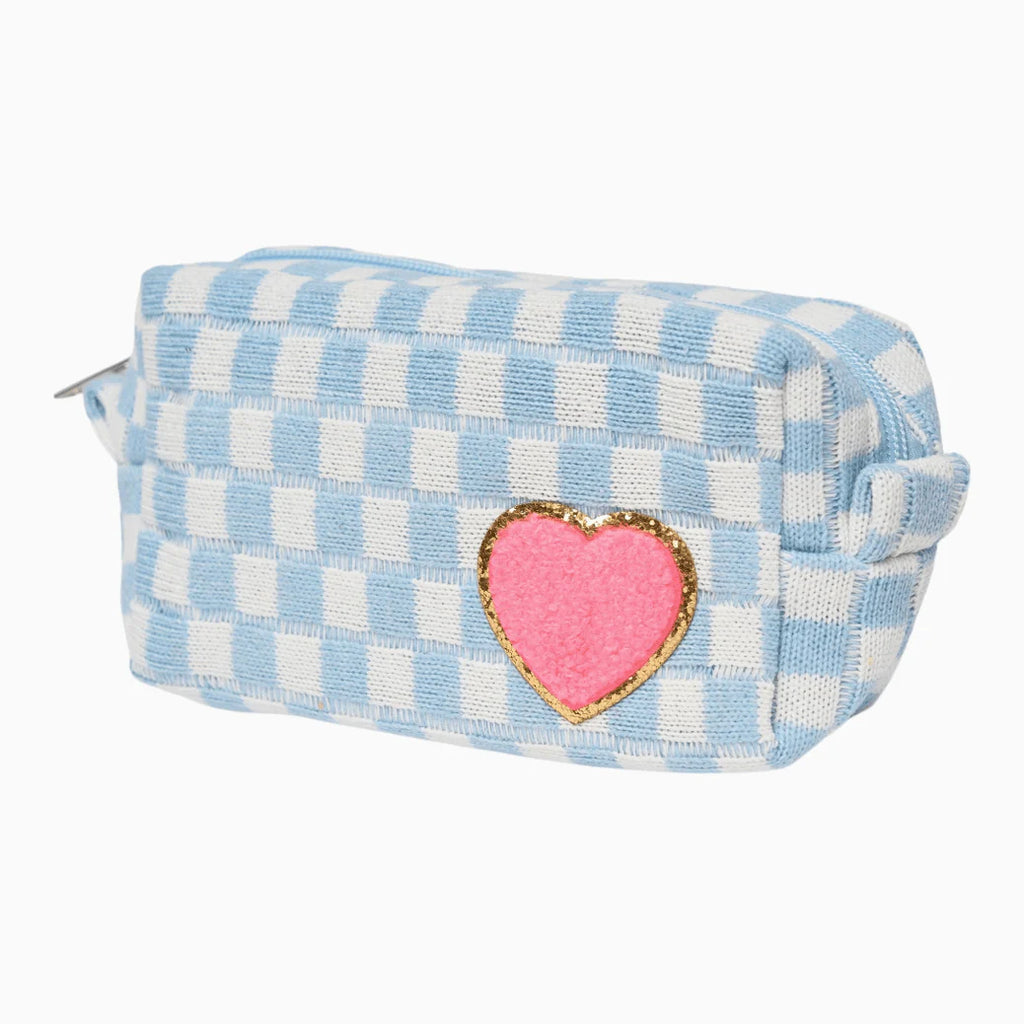 Malibu Sugar Cosmetic Pouch - Blue Check