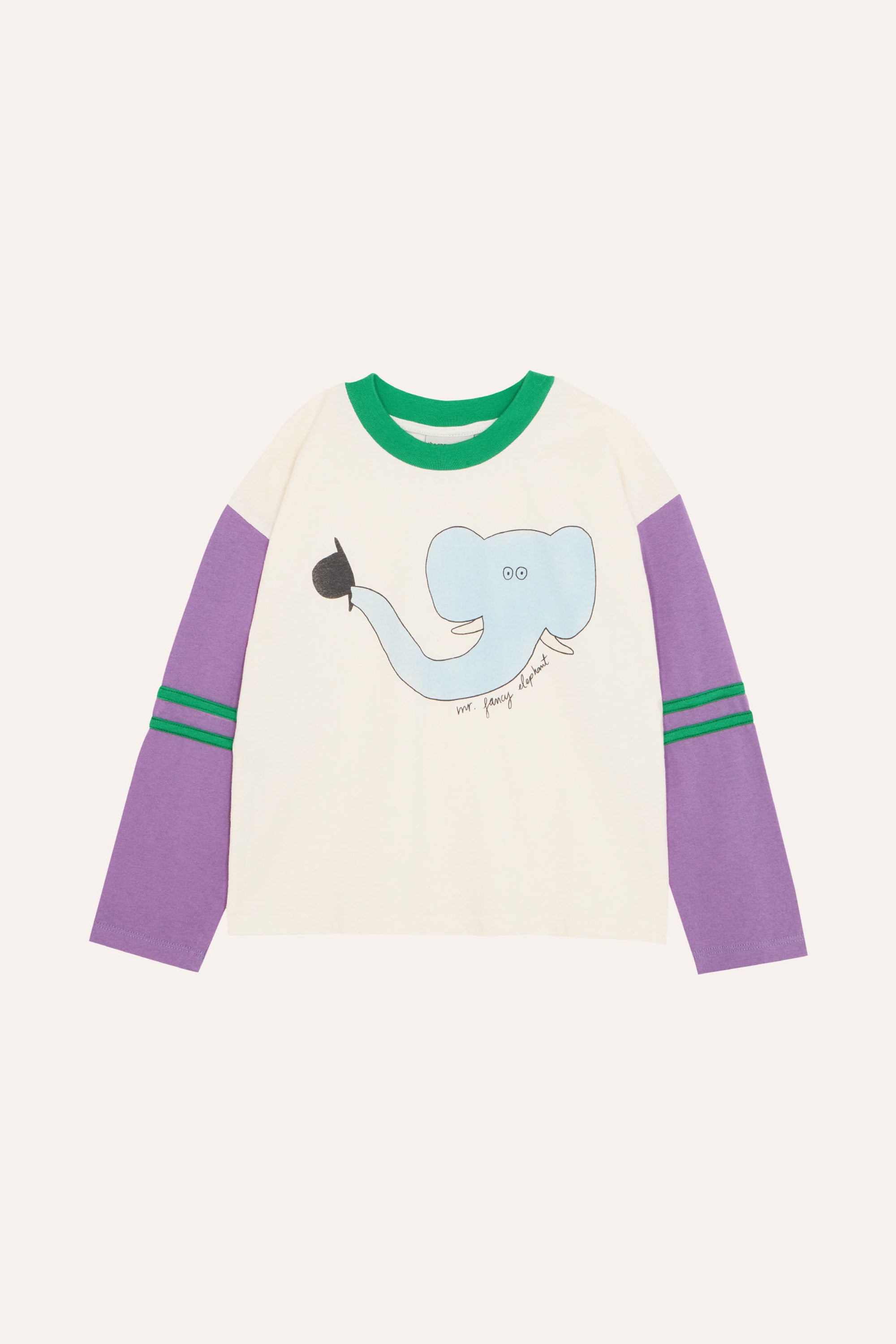 The Campamento Elephant Long Sleeves Kids T-shirt - Ecru