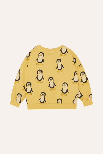 The Campamento Penguins All Over Oversized Kids Sweatshirt - Yellow