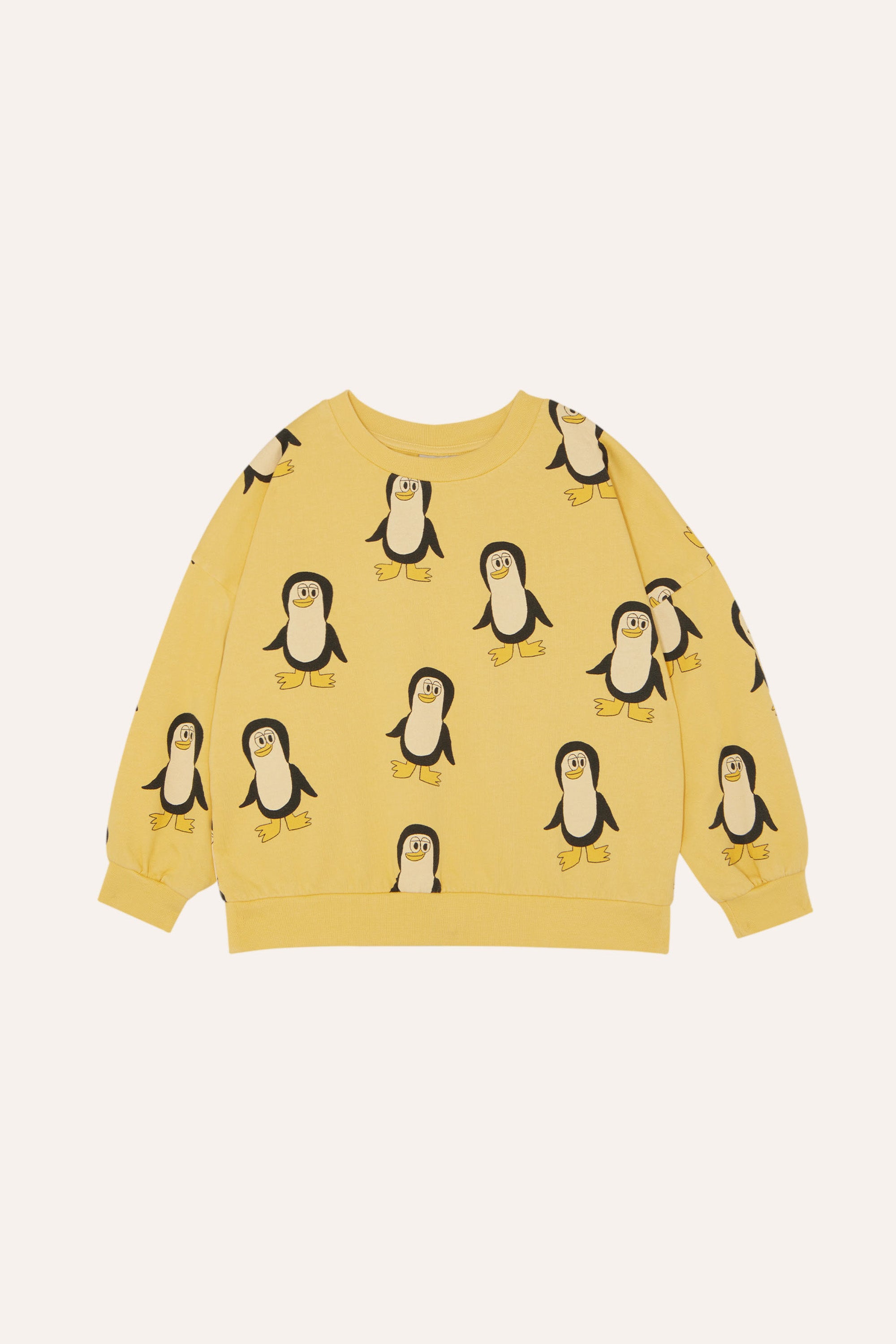 The Campamento Penguins All Over Oversized Kids Sweatshirt - Yellow