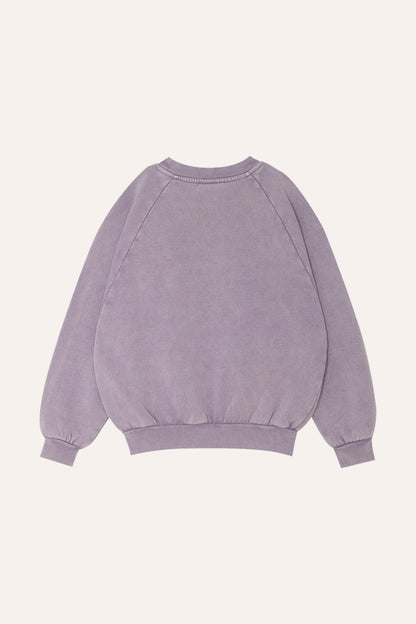 The Campamento Purple Washed Oversized Kids Sweatshirt - Purple