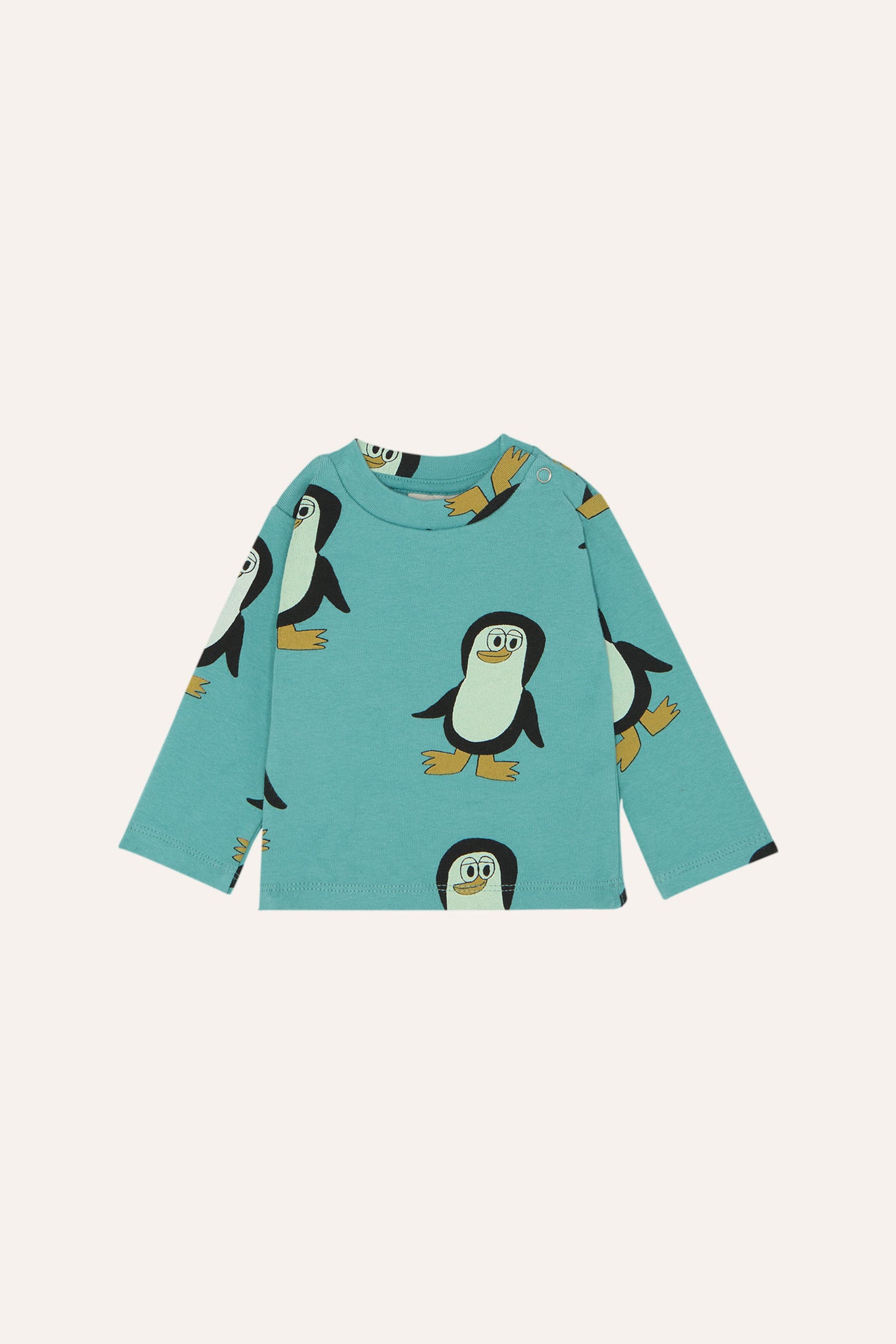 The Campamento Penguins All Over Long Sleeves Baby T-shirt - Light Blue