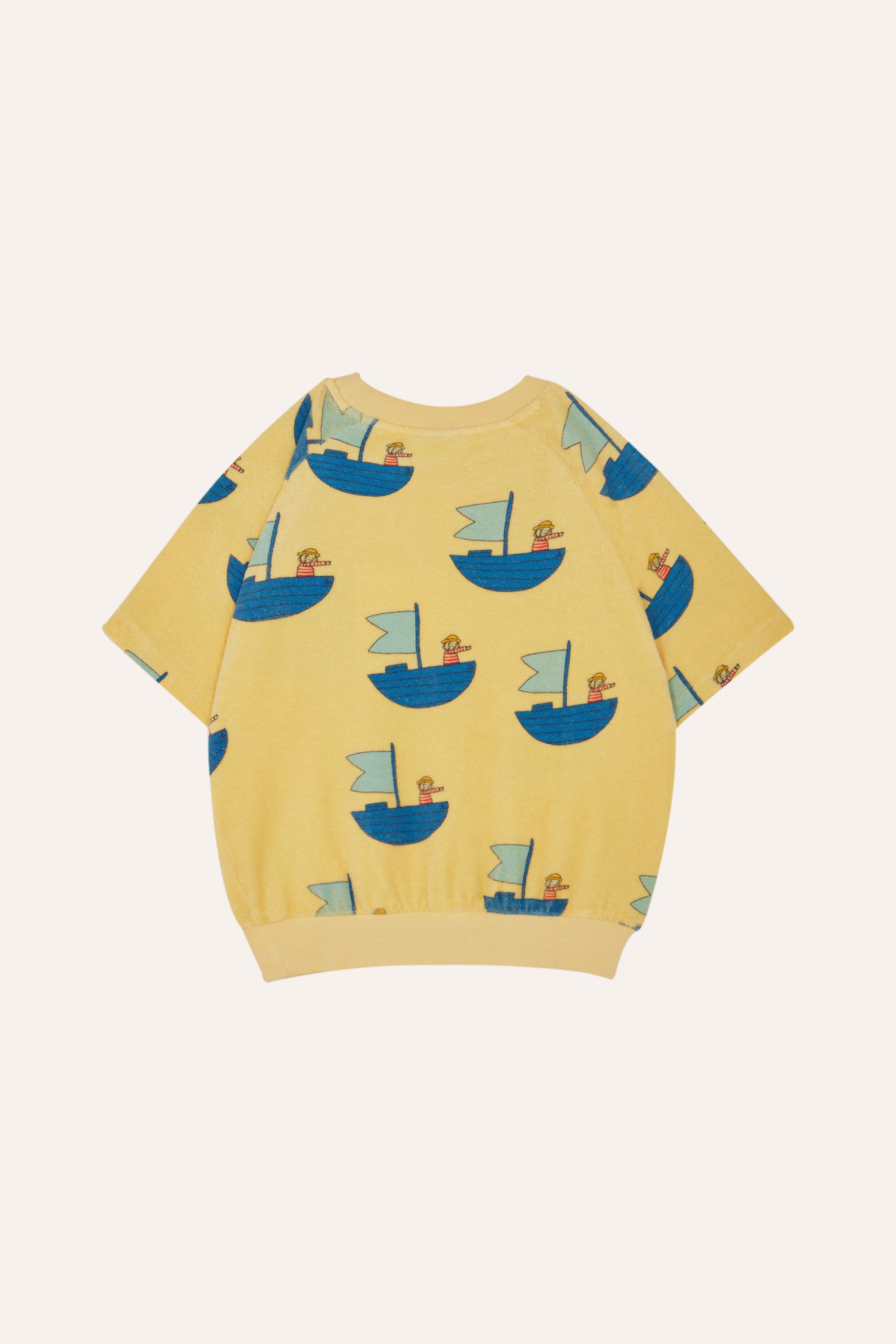 The Campamento Sailor Allover Short Sleeves Kids Sweatshirt - Yellow