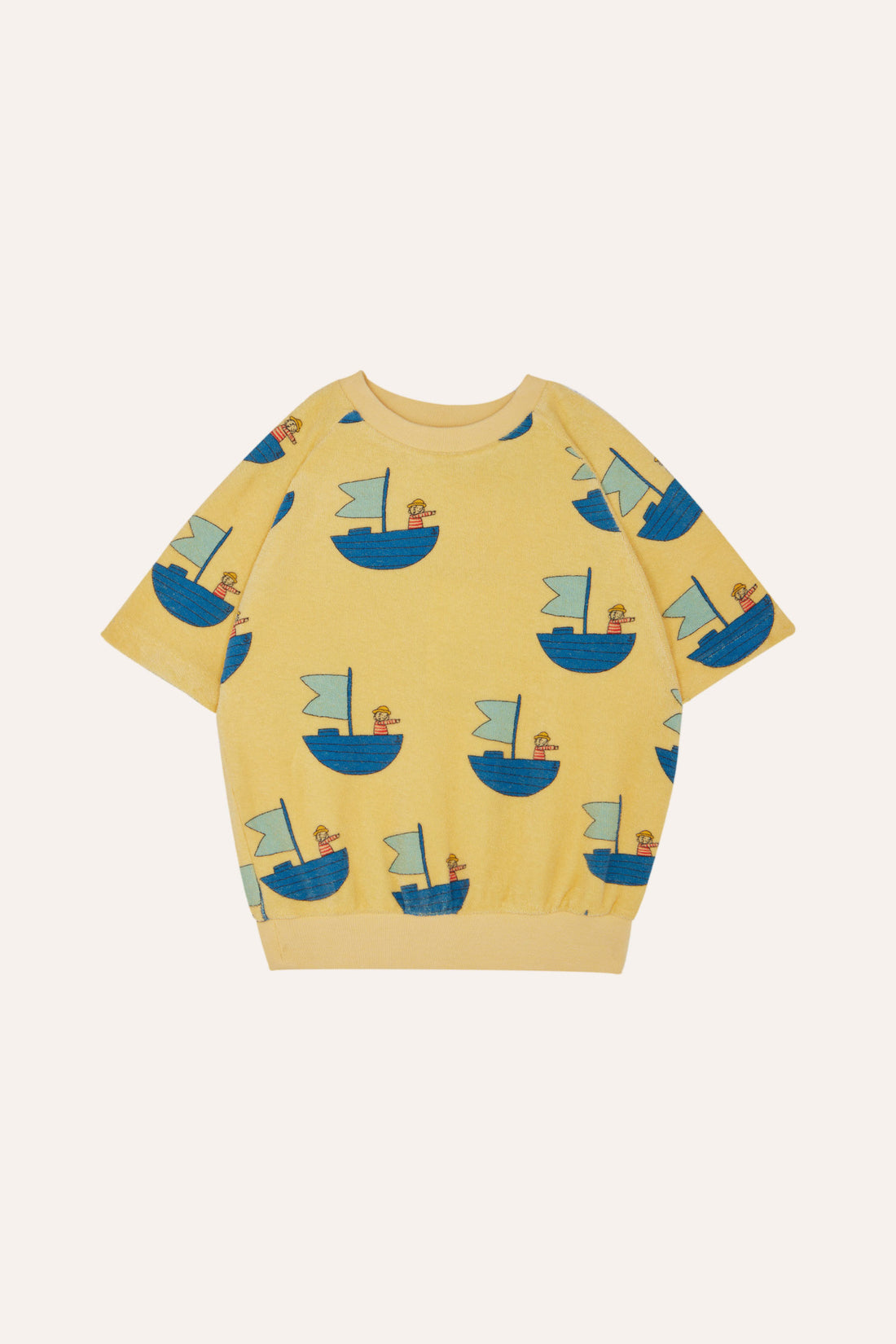 The Campamento Sailor Allover Short Sleeves Kids Sweatshirt - Yellow