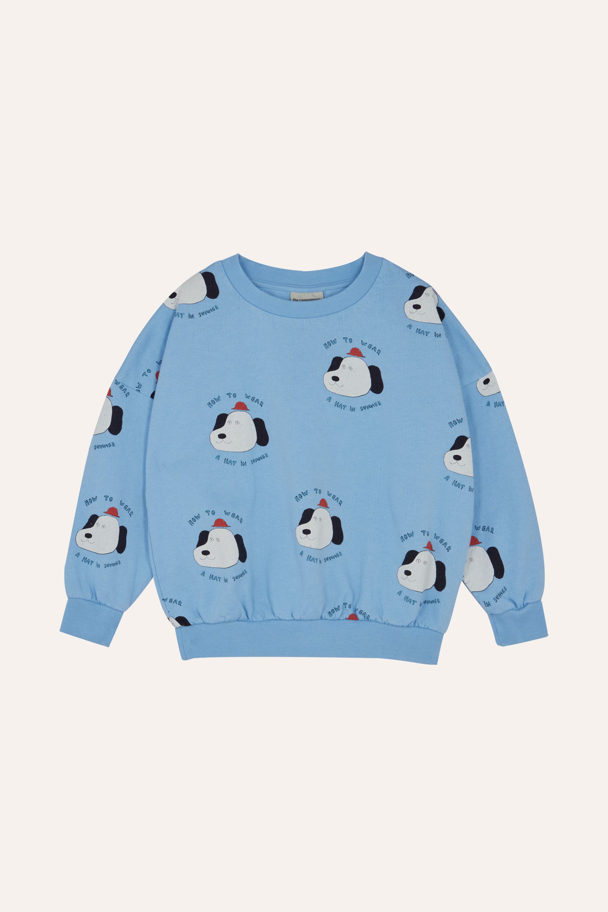 The Campamento Dogs Allover Oversized Kids Sweatshirt - Light Blue