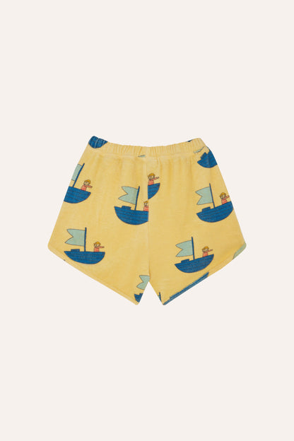 The Campamento Sailor Allover Kids Shorts - Yellow