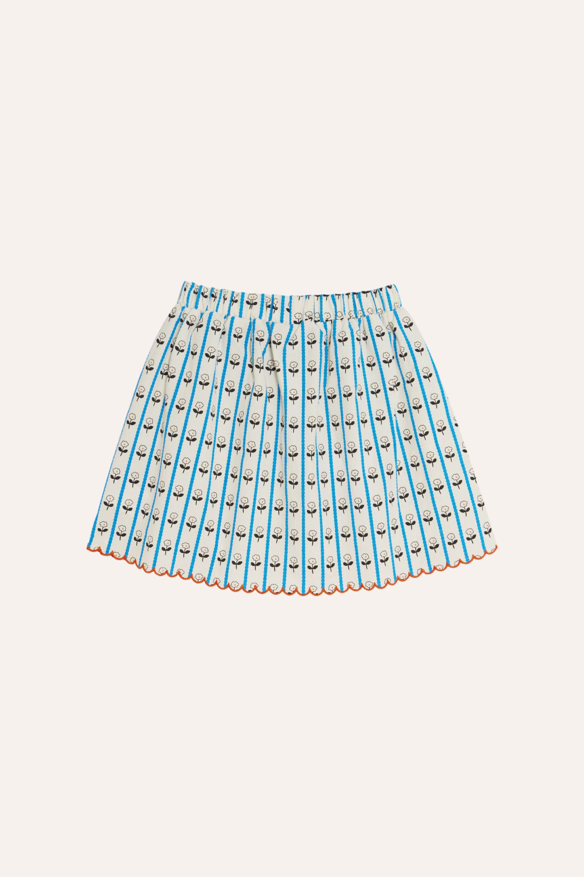 The Campamento Flowers Kids Skirt - Ecru