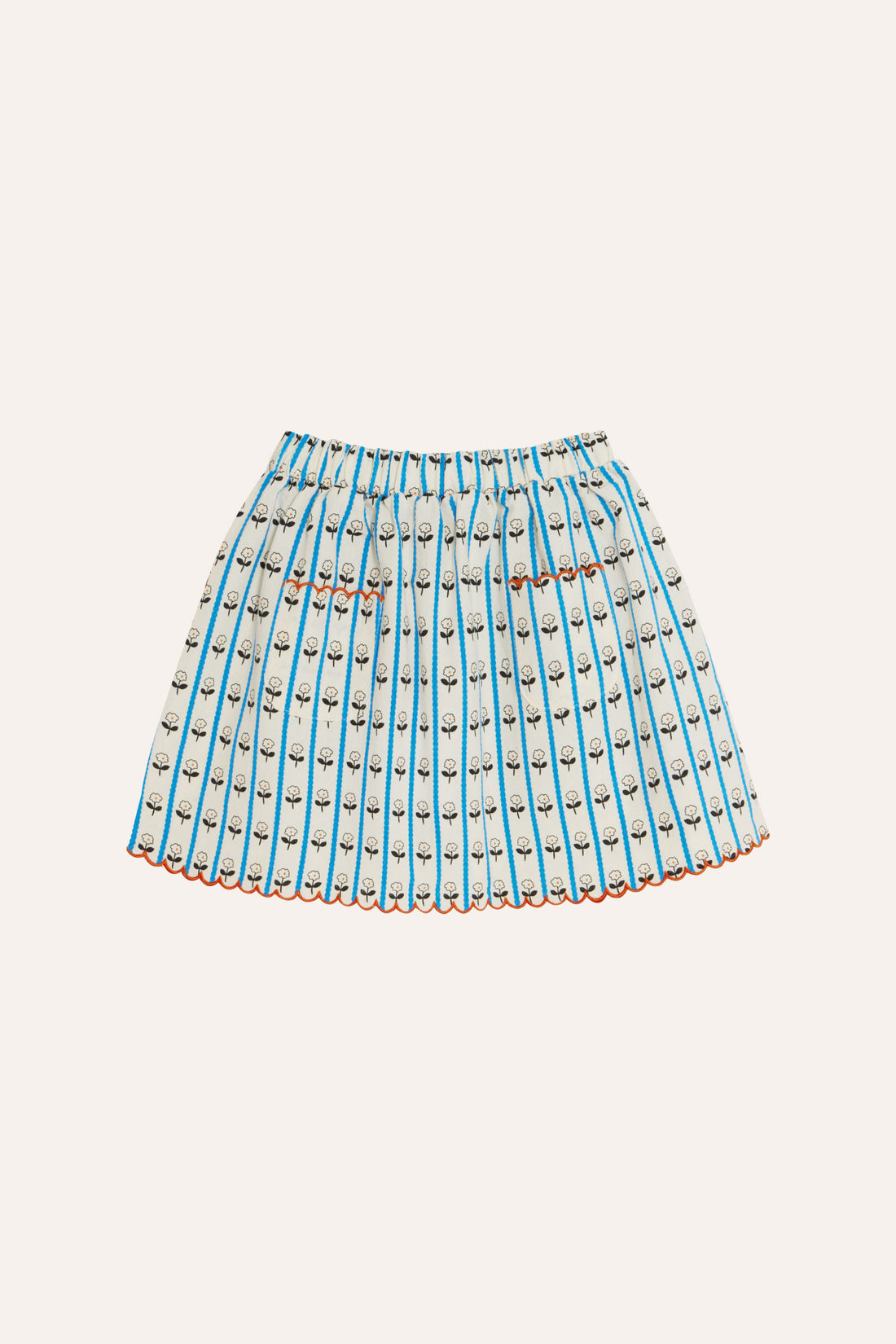 The Campamento Flowers Kids Skirt - Ecru