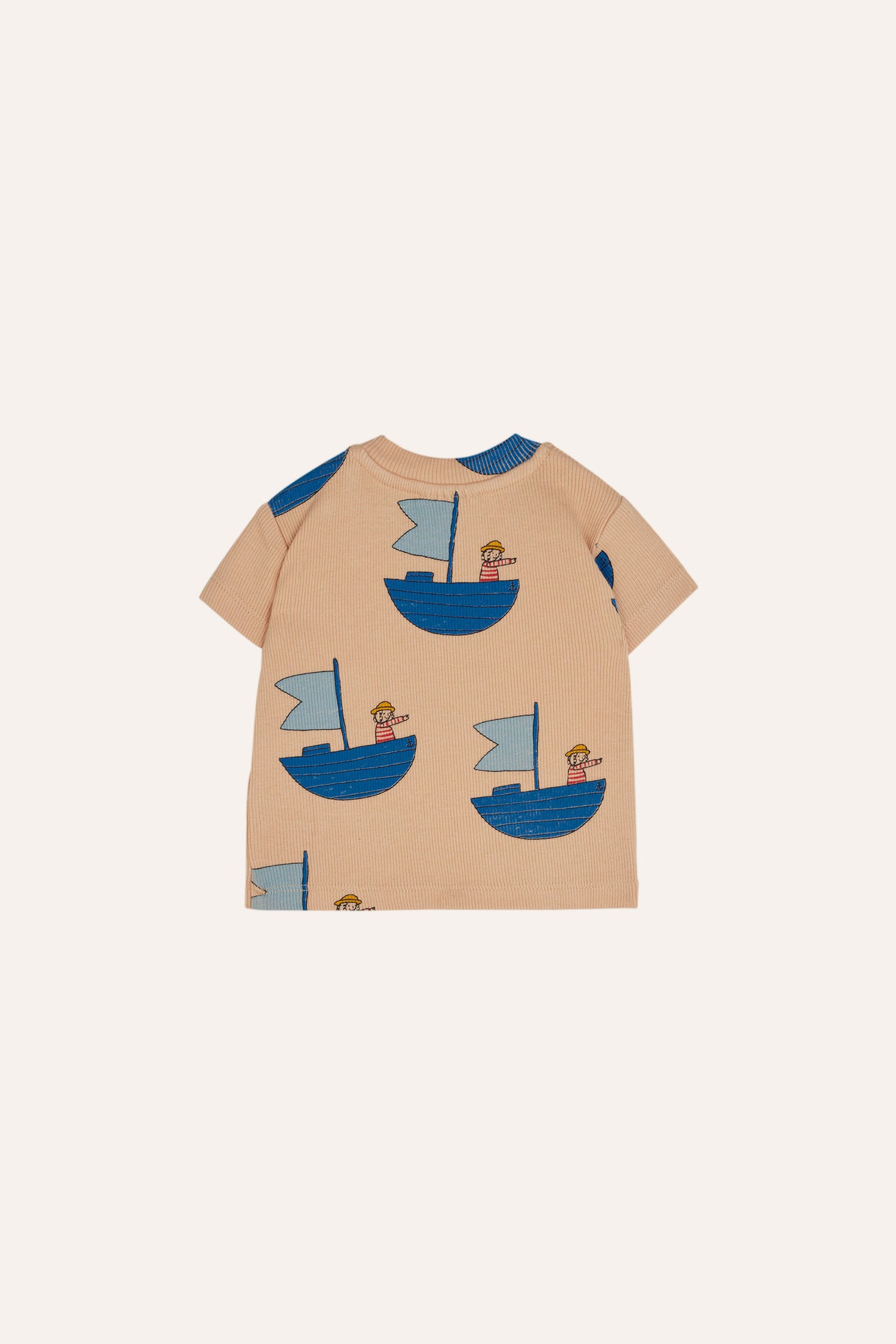 The Campamento Sailor Allover Baby Rib T-Shirt - Peach