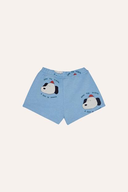 The Campamento Dogs Allover Baby Shorts - Light Blue