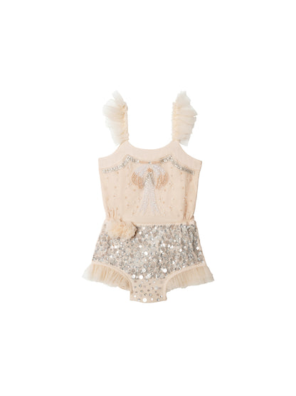 Tutu Du Monde Bebe Golden Ornament Onesie - Mother Of Pearl