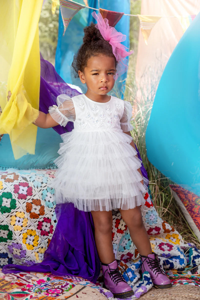 Tutu Du Monde Bebe Field Of Dreams Tulle Dress - Milk