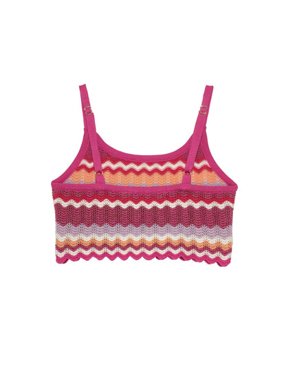 Tutu Du Monde Sparkling Sand Crochet Top - Super Pink Mix