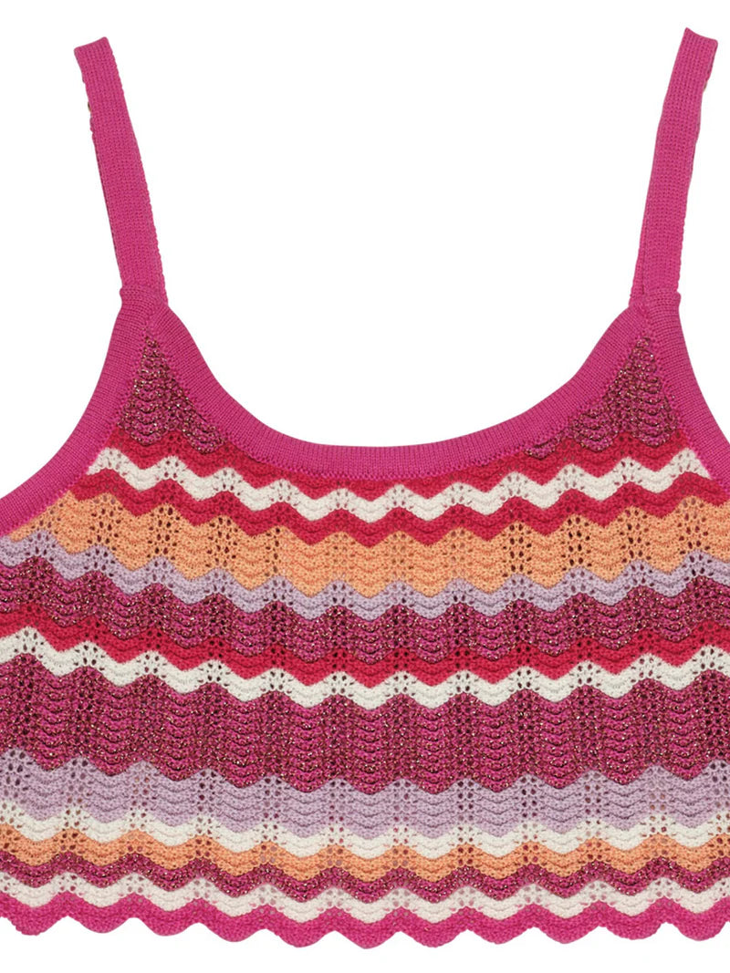 Tutu Du Monde Sparkling Sand Crochet Top - Super Pink Mix