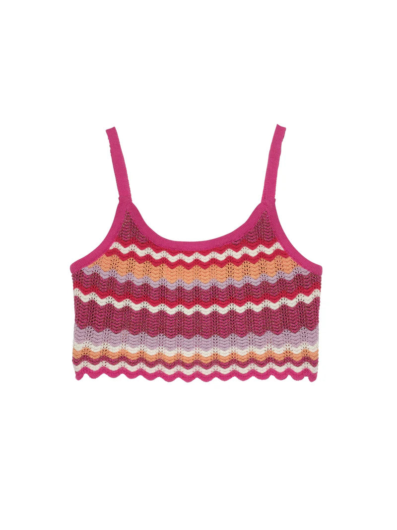 Tutu Du Monde Sparkling Sand Crochet Top - Super Pink Mix