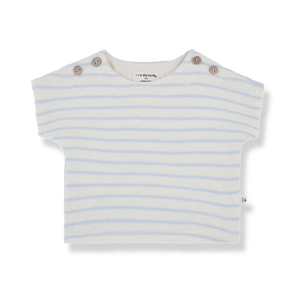 1 + In The Family Tomaso Short Sleeve T-shirt - Misty Blue