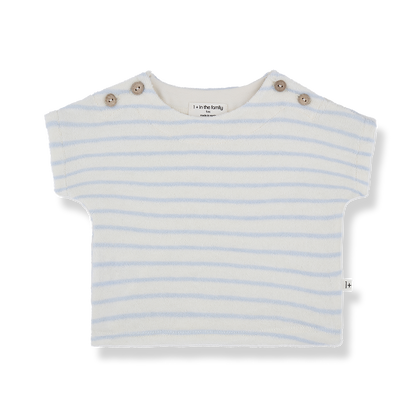 1 + In The Family Tomaso Short Sleeve T-shirt - Misty Blue