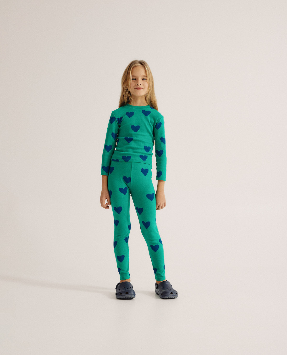 The Campamento Blue Hearts Kids Legging - Green