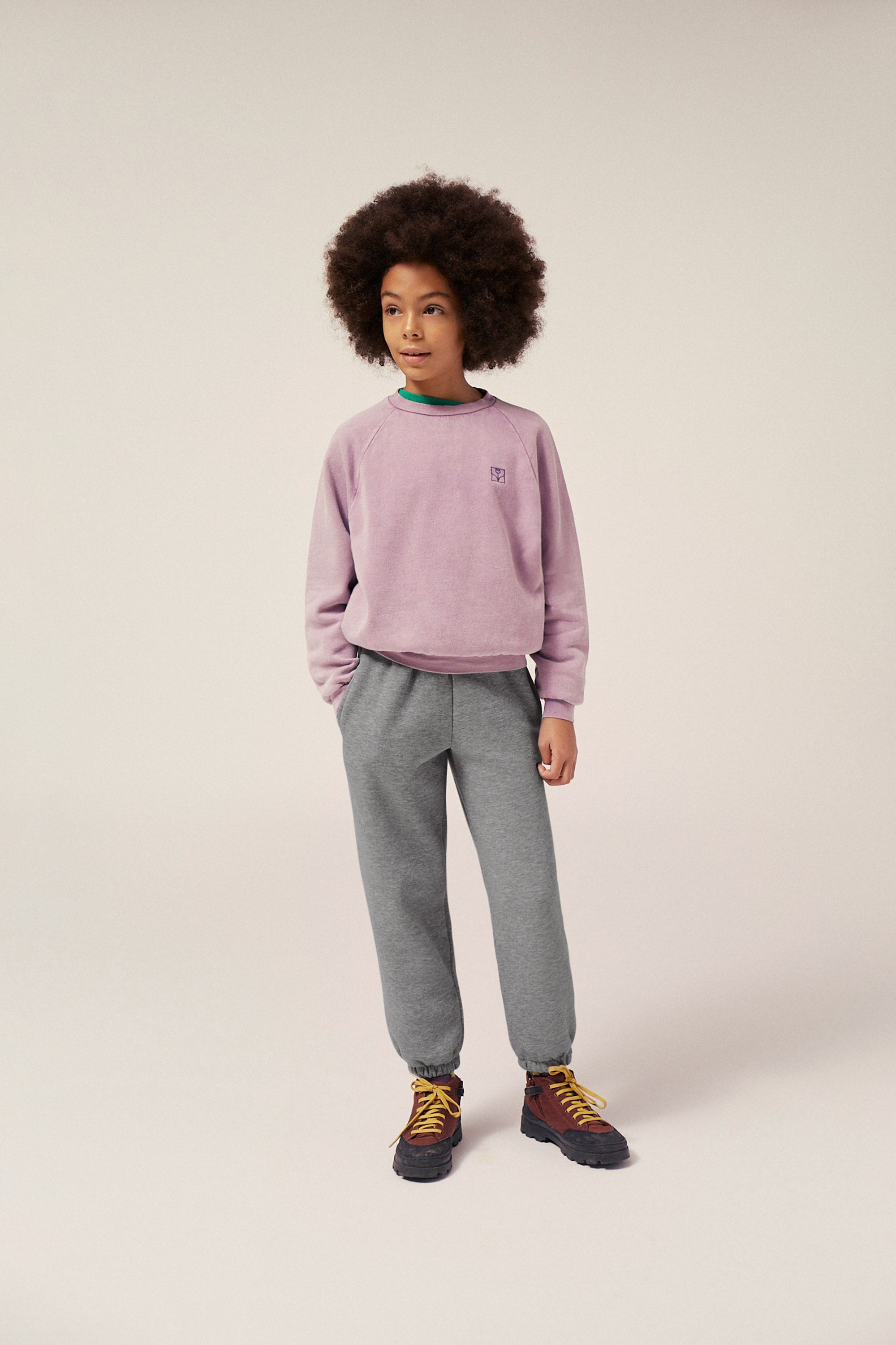 The Campamento Purple Washed Oversized Kids Sweatshirt - Purple