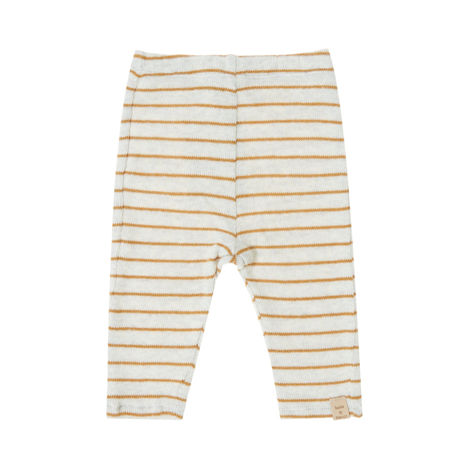 Tocoto Vintage Baby Knitted Leggings Stripes - Mustard