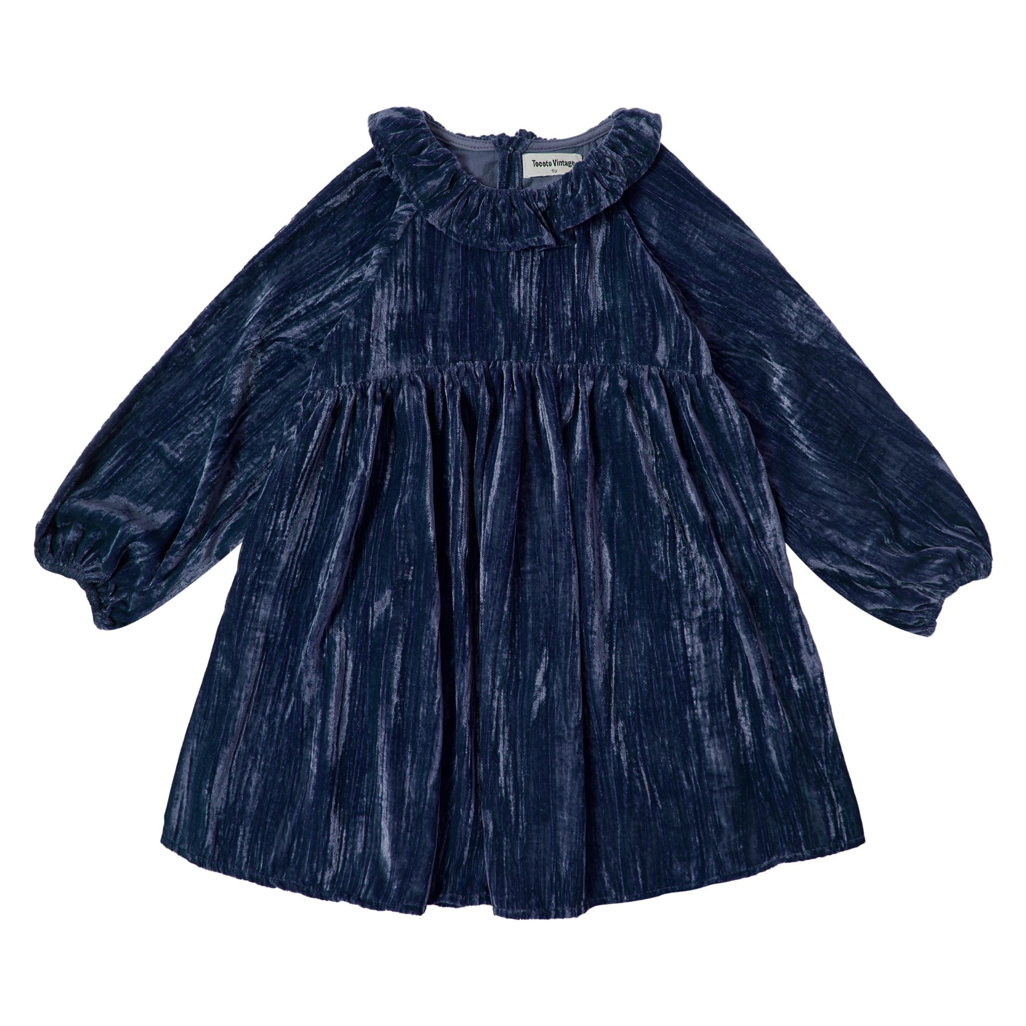 Tocoto Vintage Velvet Dress - Navy