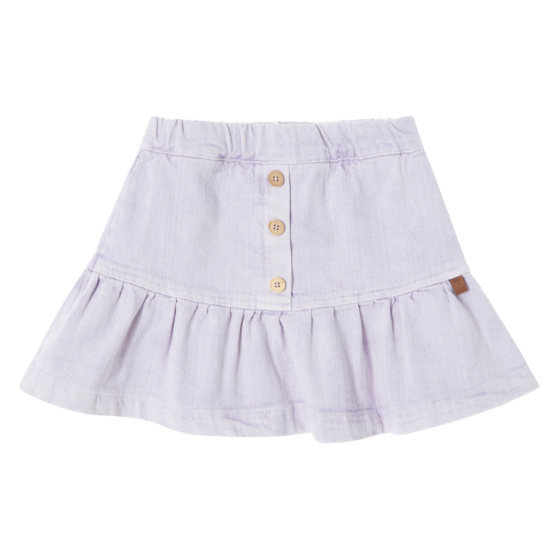 Tocoto Vintage Colorful Denim Skirt With Ruffles - Lilac