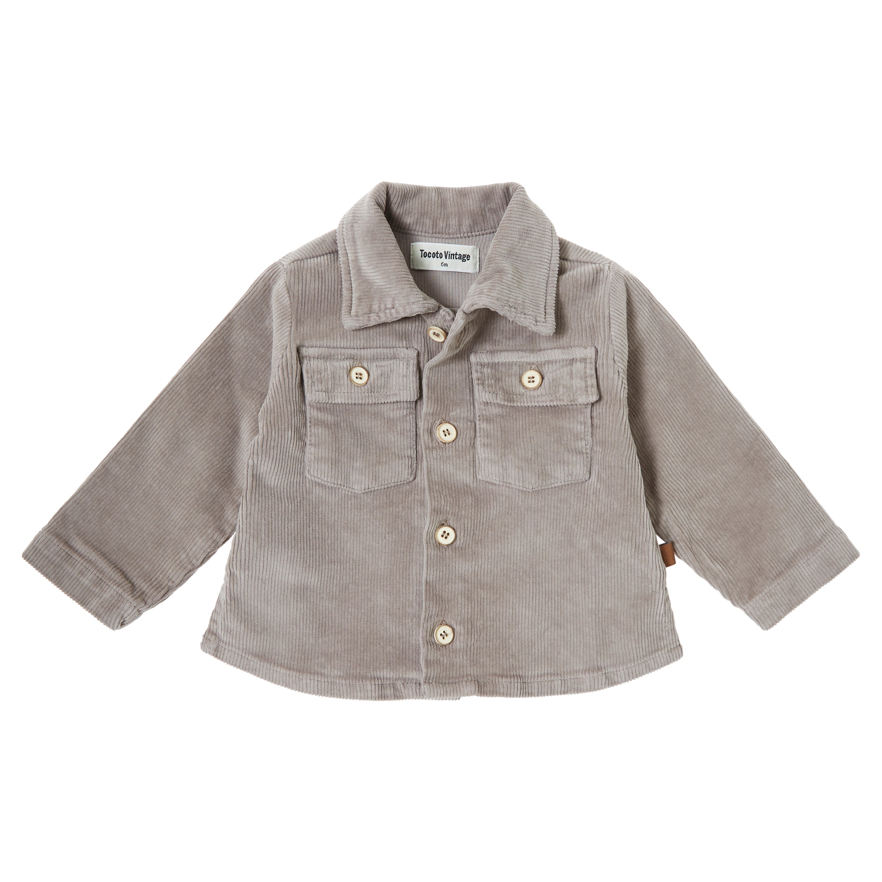 Tocoto Vintage Corduroy Baby Kid Over Shirt - Brown