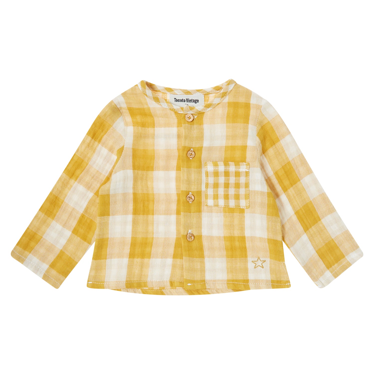 Tocoto Vintage Baby Shirt Vichy Check - Mustard